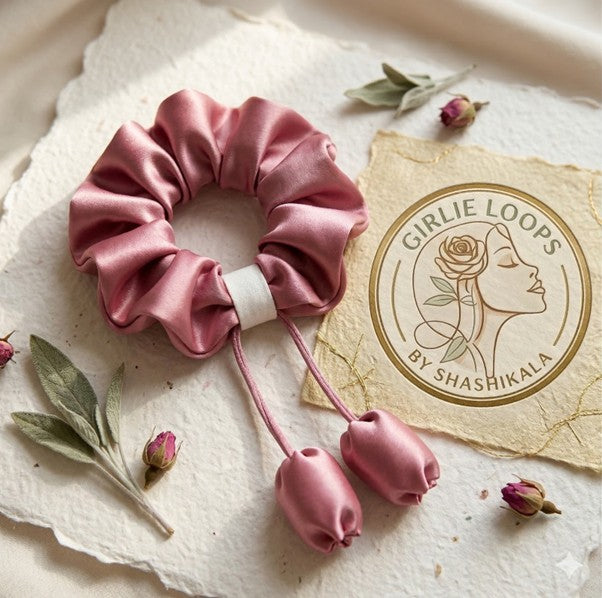 Dusty Rose Tulip Satin Loop