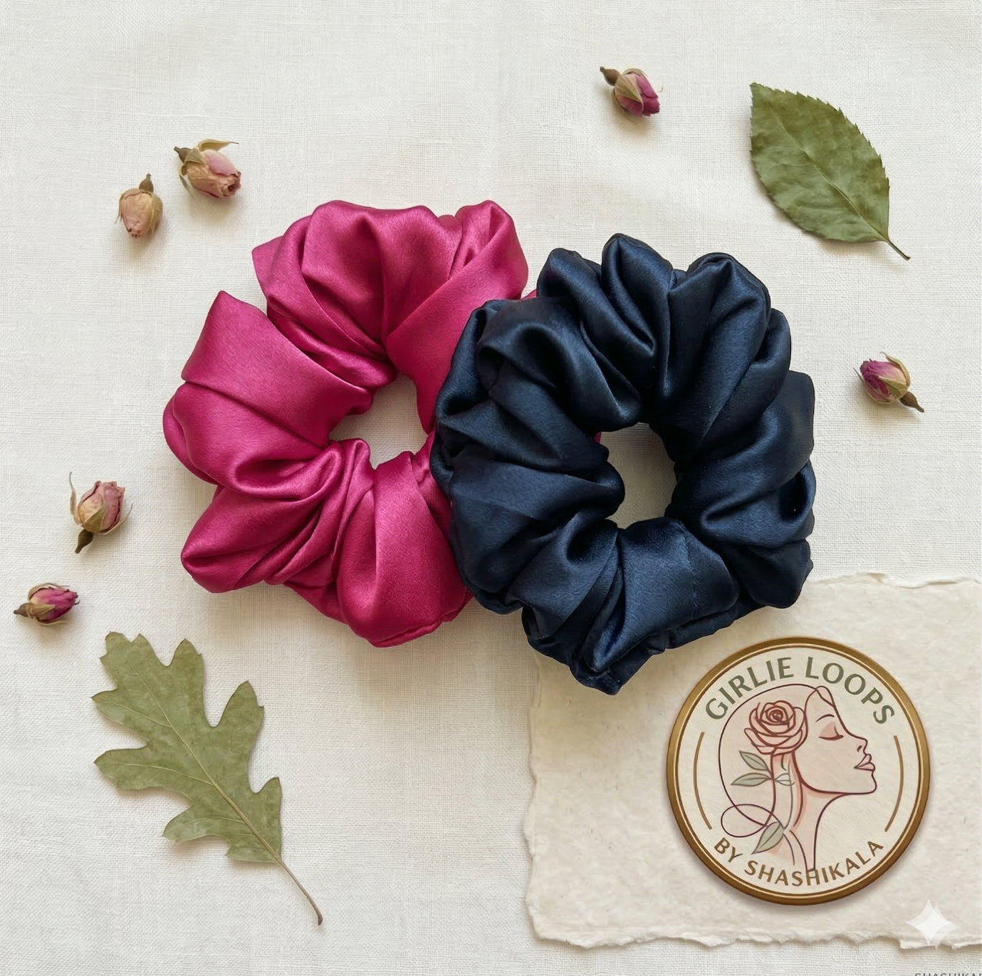 The Pink & Navy Satin Duo