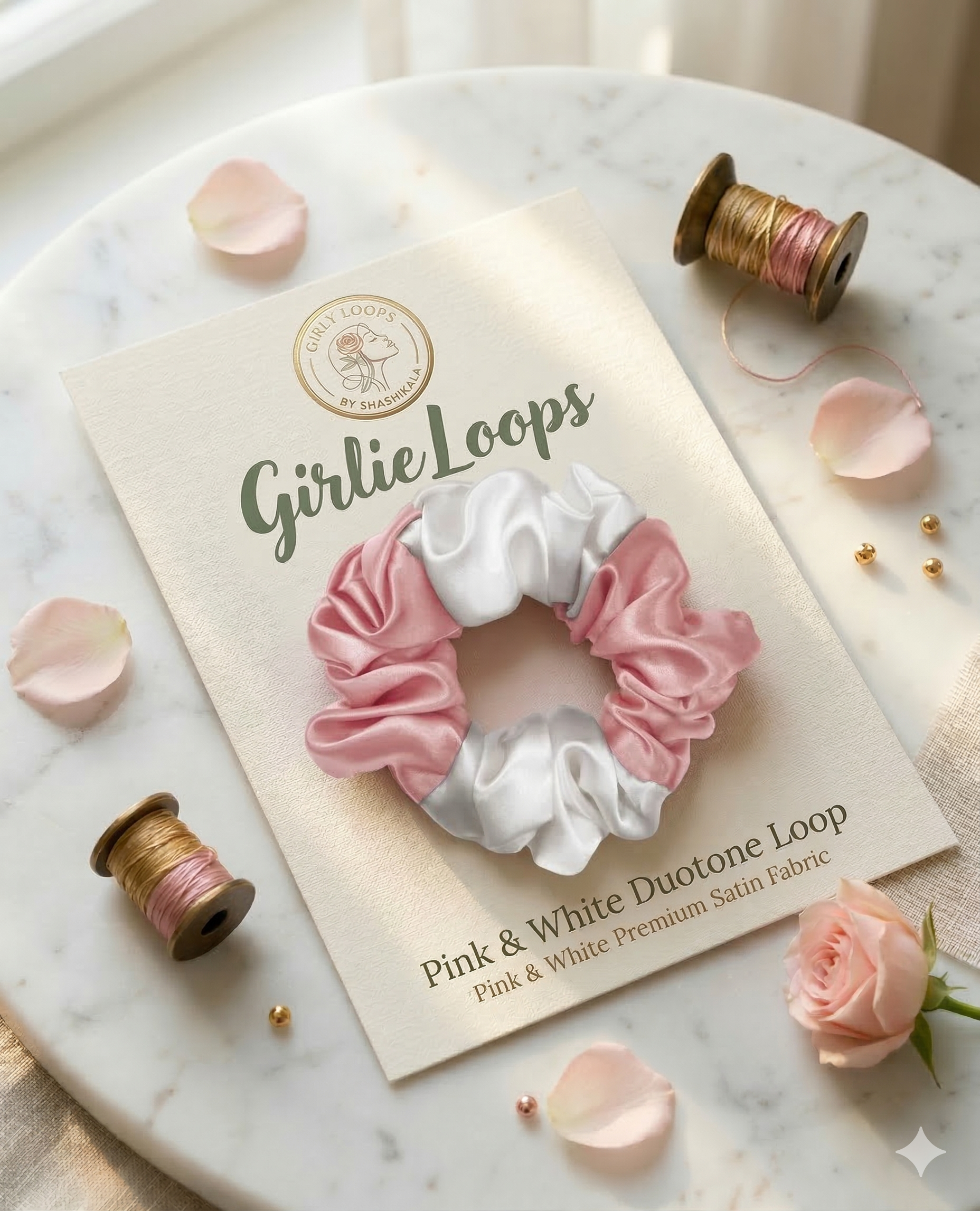 Blush & Pearl Duotone Satin Loop