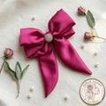 Imperial Fuchsia Satin Bow Clip